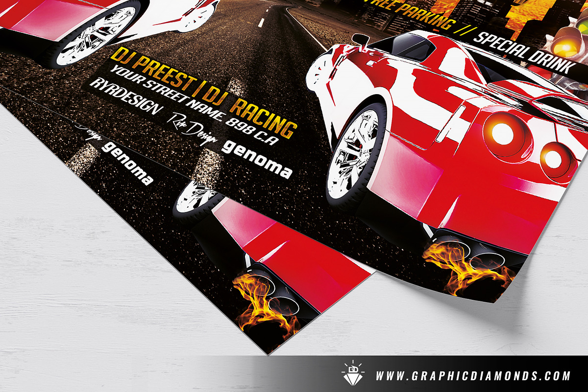 Car Show Flyer PSD + Two Versions, a Flyer Template by GraphicDiamonds (Photo 6 of 7)