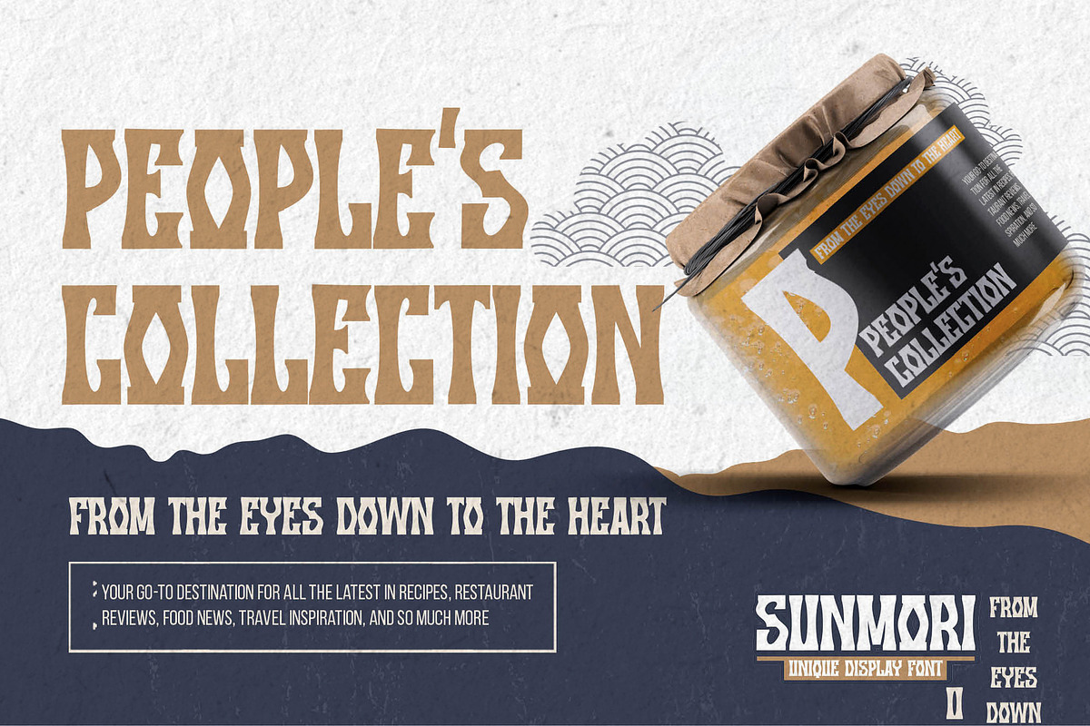SUNMORI - Unique Display Font, a Font by Gassstype (Photo 3 of 8)
