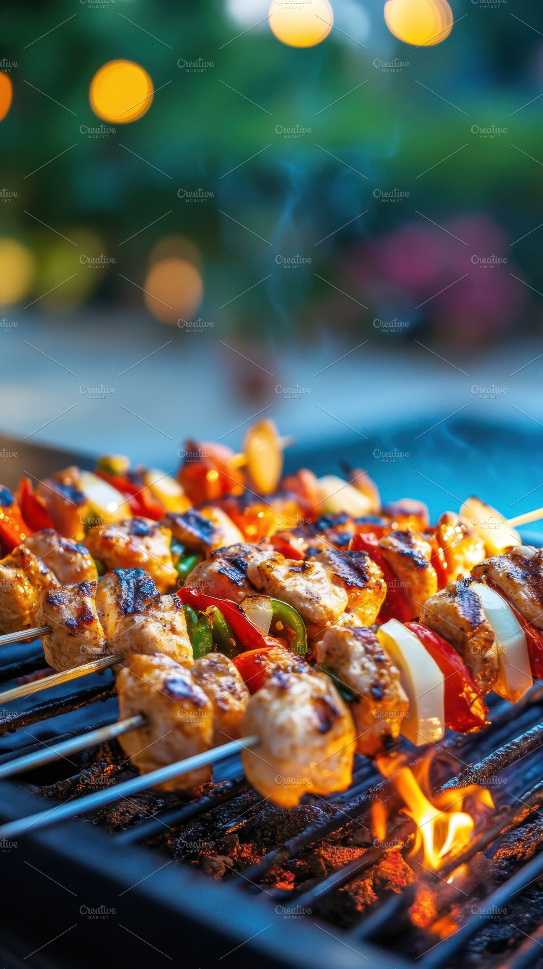 Veggie skewers on the grill, a Photo by Beautiful things