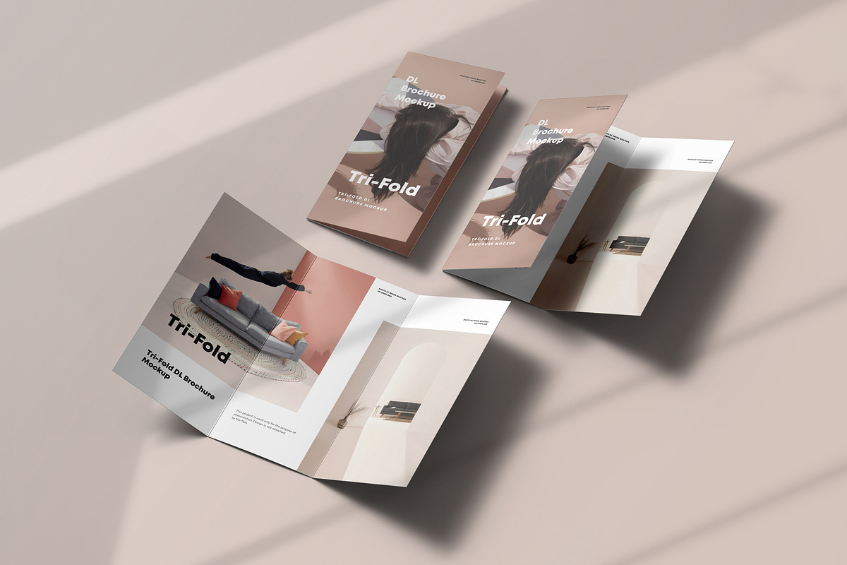 Tri-Fold DL Brochure Mock-up, an Advertising Mockup by Yogurt86 (Photo 14 of 17)