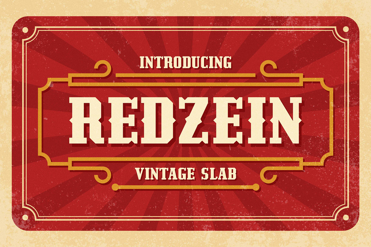 Redzein - Vintage Slab, a Slab Serif Font by Almarkhatype (Photo 1 of 10)