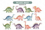 Watercolor Dinosaur Adventure Set, an Illustration by TatiMockup (Thumbnail 3 of 7)