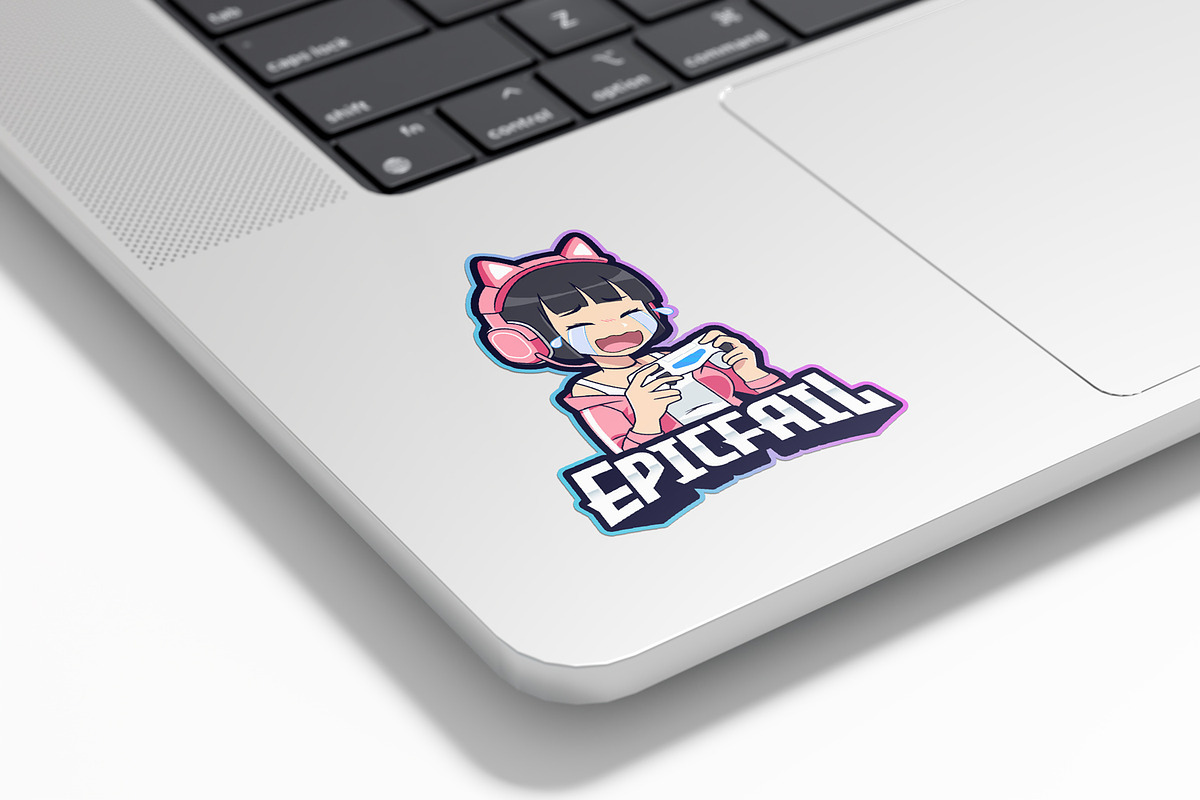 Epic Fail Crying Gamer Girl Logo, a Branding & Logo Template by tkzgraphic (Photo 2 of 2)