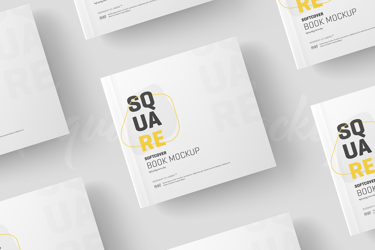 Square Softcover Book Mockup, a Books & Magazine Mockup by Toasin Studio (Photo 1 of 20)