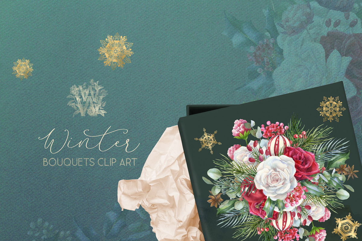Christmas floral border, png frame, a Decorative Illustration by WonderWonder (Photo 6 of 11)