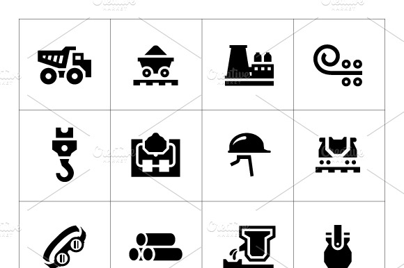 Set Icons Of Metallurgy