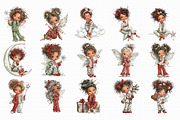 Whimsical Christmas Fairy Clipart, an Illustration by Libby Wishes (Thumbnail 4 of 6)