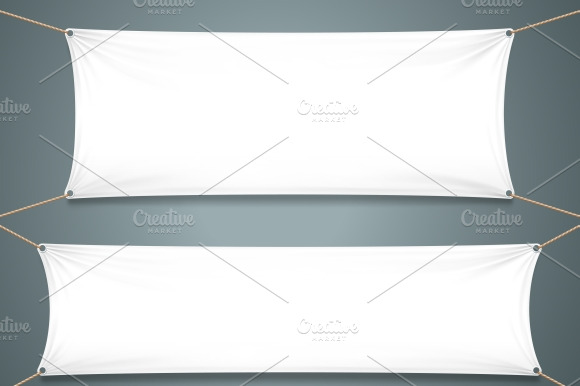 Empty White Banners preview 2