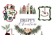 Watercolor Clipart- PREPPY Christmas, a Decorative Illustration by Beigetime (Thumbnail 5 of 13)