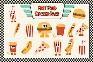 Fast Food Illustration Mascot Pack, a Food Illustration by saragoodies