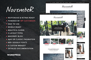 November - Personal Blog Theme
