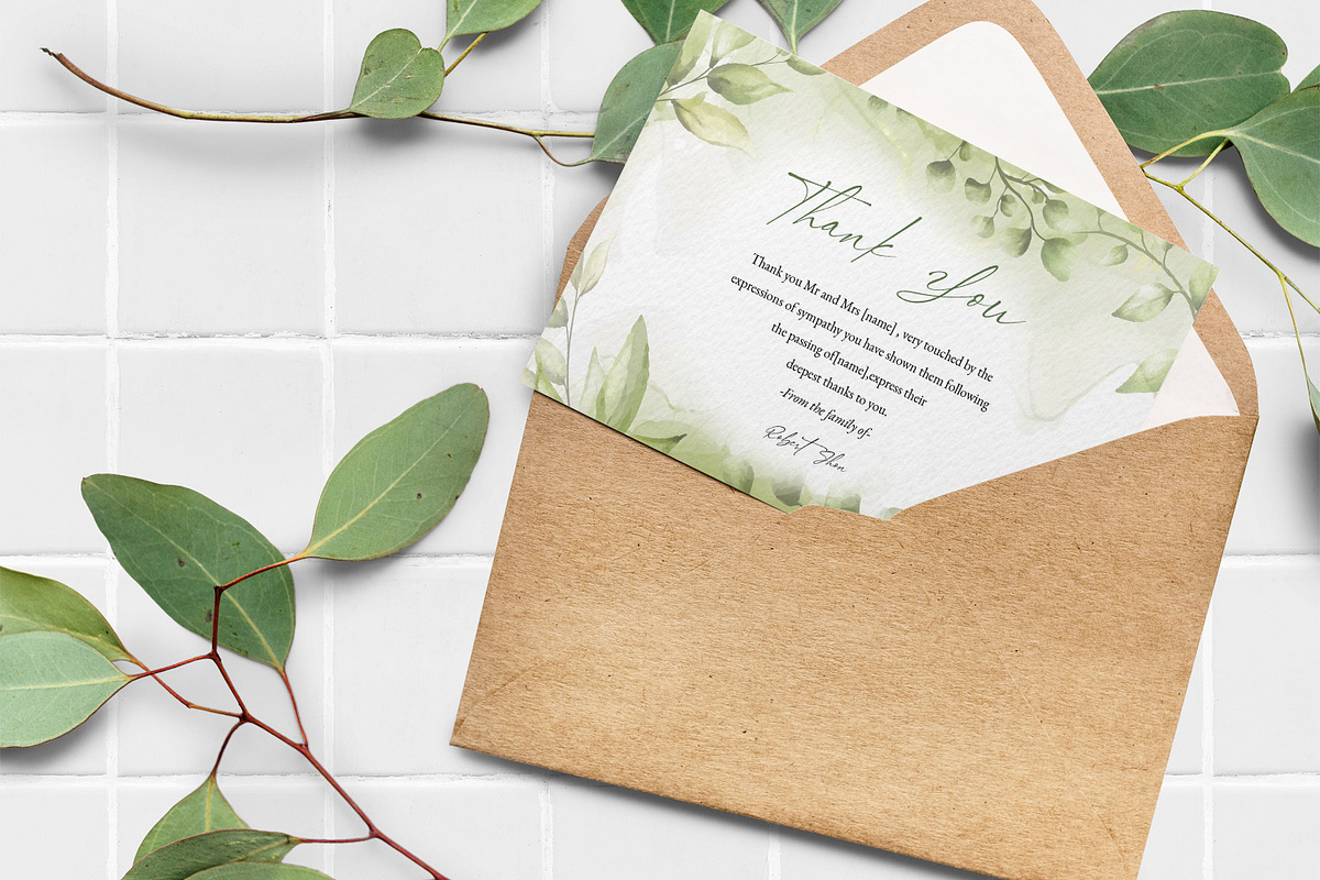 Funeral Thank You Card | Word & Psd, a Card Template by Template Shop (Photo 4 of 4)