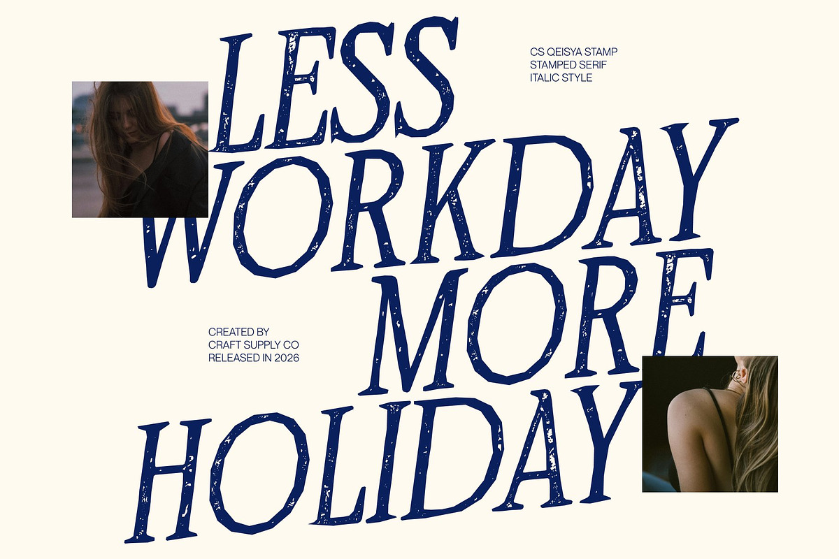 CS Qeisya Stamp, a Serif Font by Craft Supply Co. (Photo 6 of 8)
