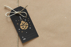 Gift Tag On Paper Package Mockup