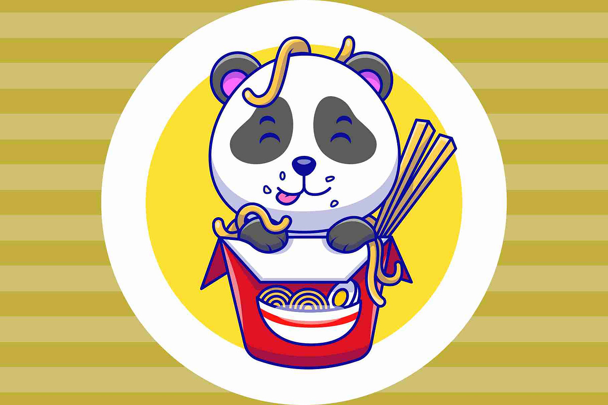 Panda Bear In A Ramen Noodle Cup, an Animal Illustration by Artstorystudio (Photo 2 of 3)