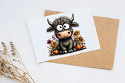 Whimsical Autumn Highland Cow PNG, a Seasonal Illustration by Canvas Craft (Thumbnail 10 of 10)
