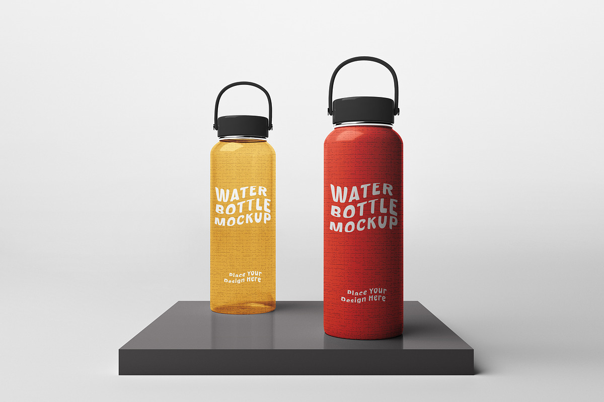 Water Bottle Mockup Set, a Packaging Mockup by Mirachma Project (Photo 8 of 10)