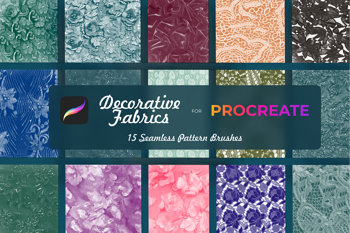 Decorative fabrics brushes Procreate, a Brush Add-On by Graphics Resources (Photo 1 of 5)