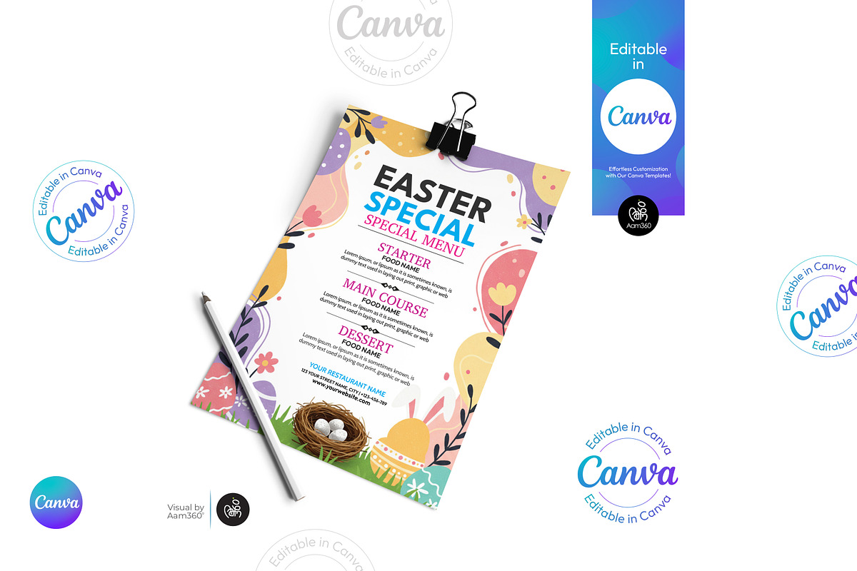 Easter Menu Flyer Template, a Flyer Template by Aam360 (Photo 2 of 3)