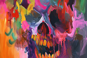Abstract Skull Explosion Artwork, an Abstract Photo by Hamza067