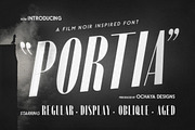 Portia | Film Noir Inspired Font, a Sans Serif Font by ochaya designs (Thumbnail 1 of 8)