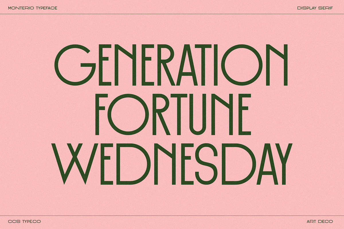 Monterio - Modern Art Deco Typeface, a Sans Serif Font by CCS Type (Photo 2 of 29)