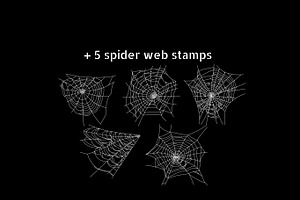 50 Procreate Spiders & Webs Stamps