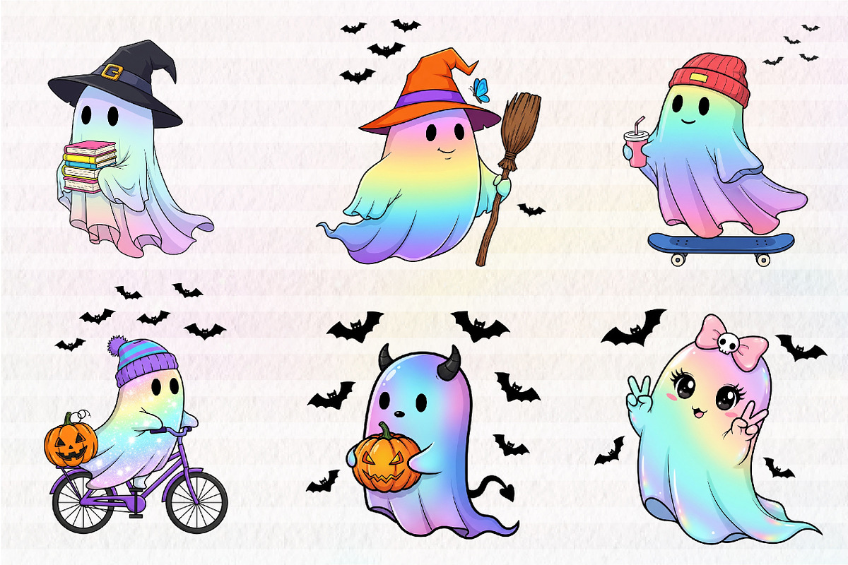 Funny Halloween Ghost Iridescent, an Illustration by CreationArt (Photo 4 of 5)