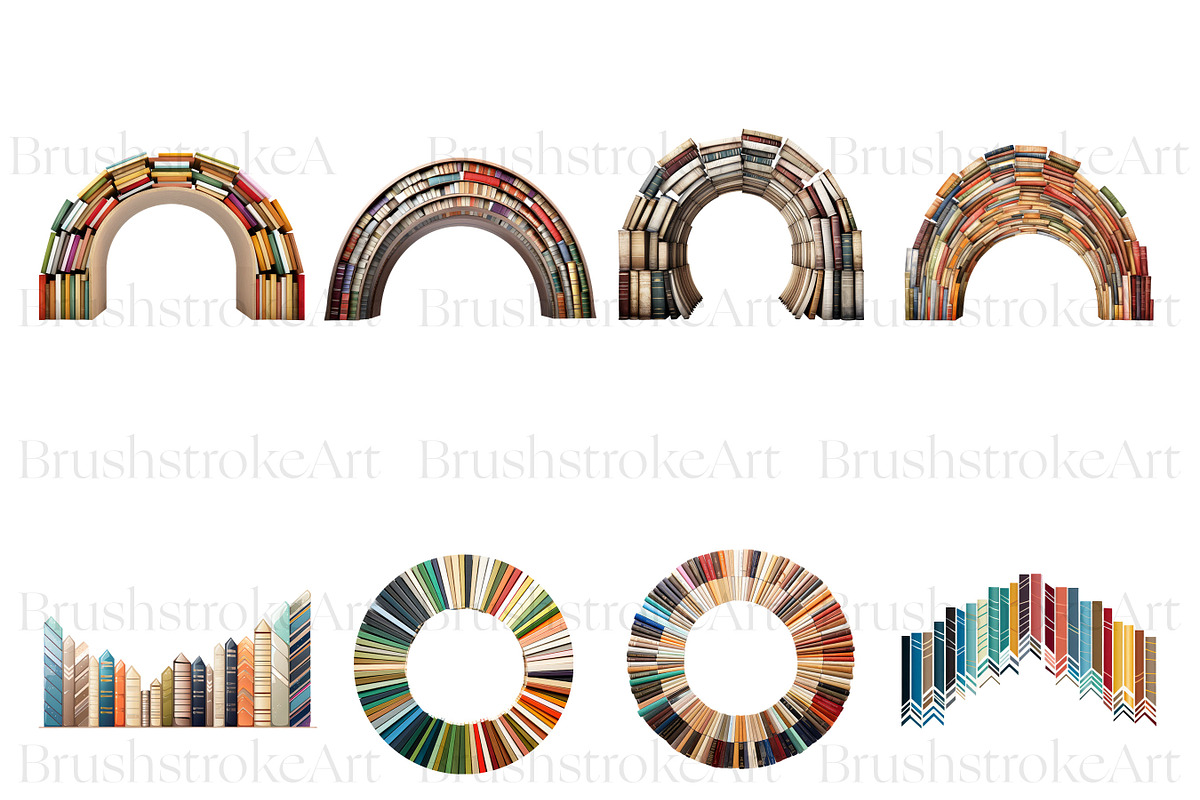 Book Border Clipart, Stack of Book PNG