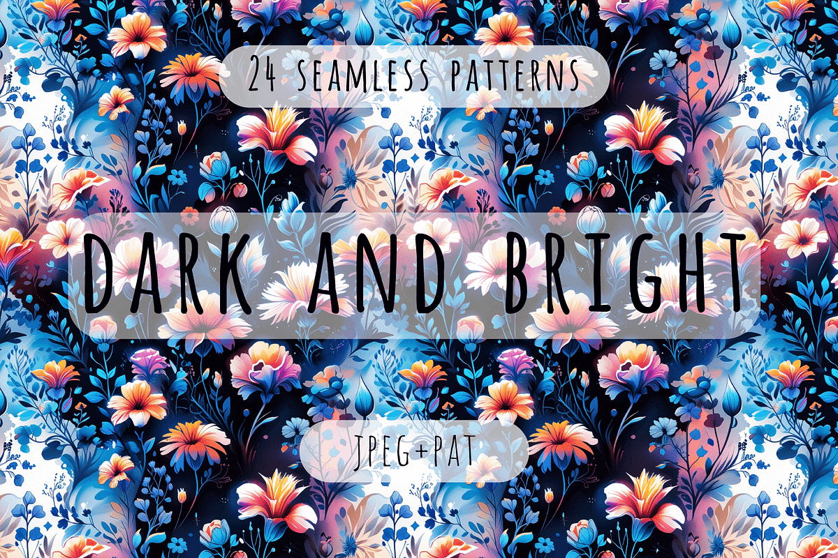 Dark and Bright Floral Patterns, a Pattern Graphic by Art Sproot (Photo 2 of 12)