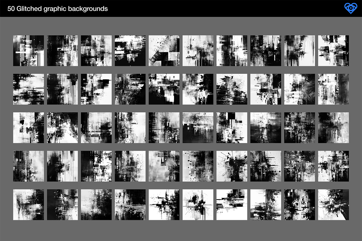 Glitched - 50 Black & White Textures, a Background Graphic by ikono.me (Photo 5 of 6)