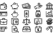 Minimal Finance Icon Clipart Set, an Illustration by designvectx (Thumbnail 2 of 3)