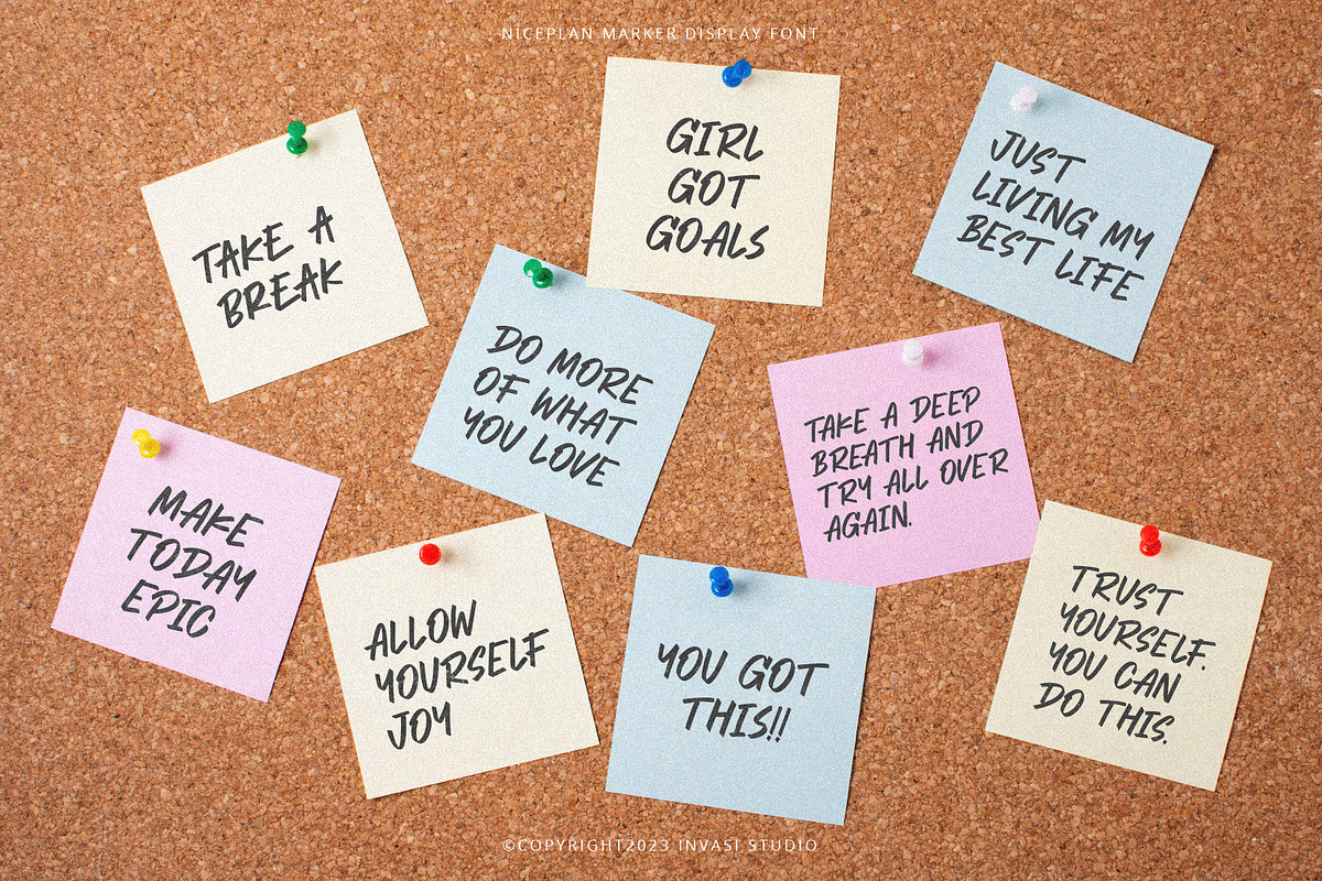 Niceplan - Marker Handwriting, a Handwritten Font by Invasi Studio (Photo 9 of 10)