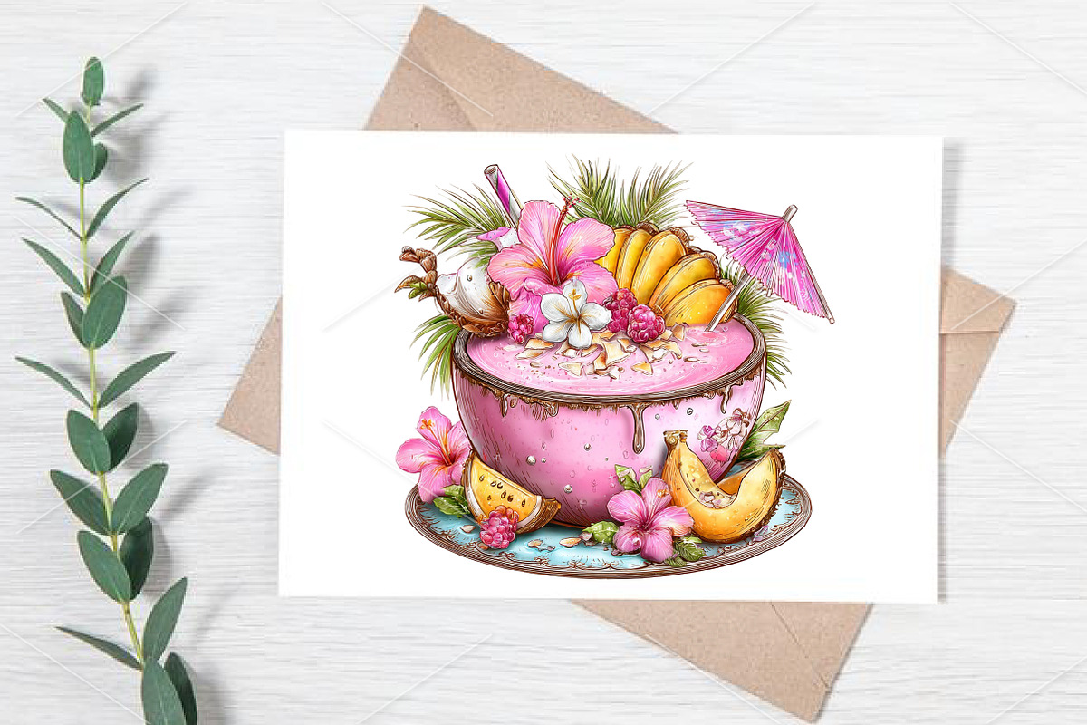 Whimsical Pink Summer Poolside Clipa, a Seasonal Illustration by Canvas Craft (Photo 6 of 7)