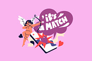 Love search, online dating app set, a Person Illustration by PaperTrident (Thumbnail 2 of 7)