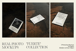 3 Real Photo Papers Mockup