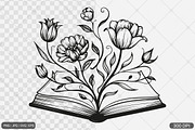 Floral Book SVG PNG Bundle Vol. 1, an Illustration by Actual Pixel (Thumbnail 11 of 29)