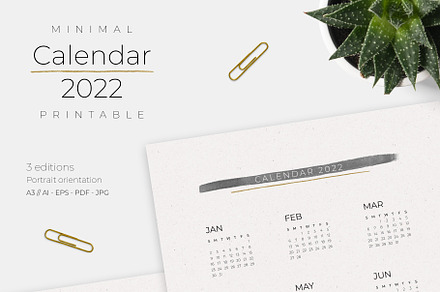 2022 Minimal Calendar Printable