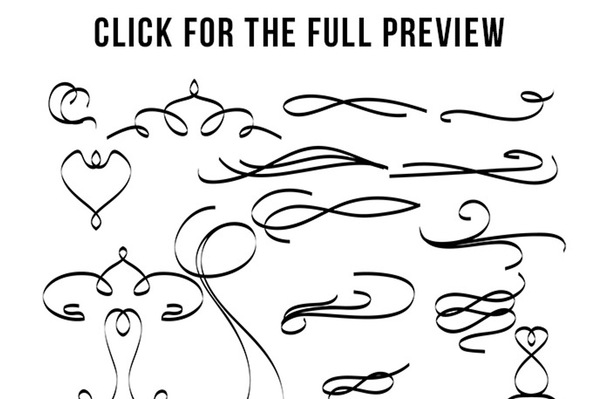 28 Hand Drawn Flourishes, a Decorative Illustration by The Digital Download Shop (Photo 2 of 2)