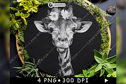 Funny Giraffe Tongue Out Flower Crow, a Background Graphic by LaseredNinja (Thumbnail 6 of 7)
