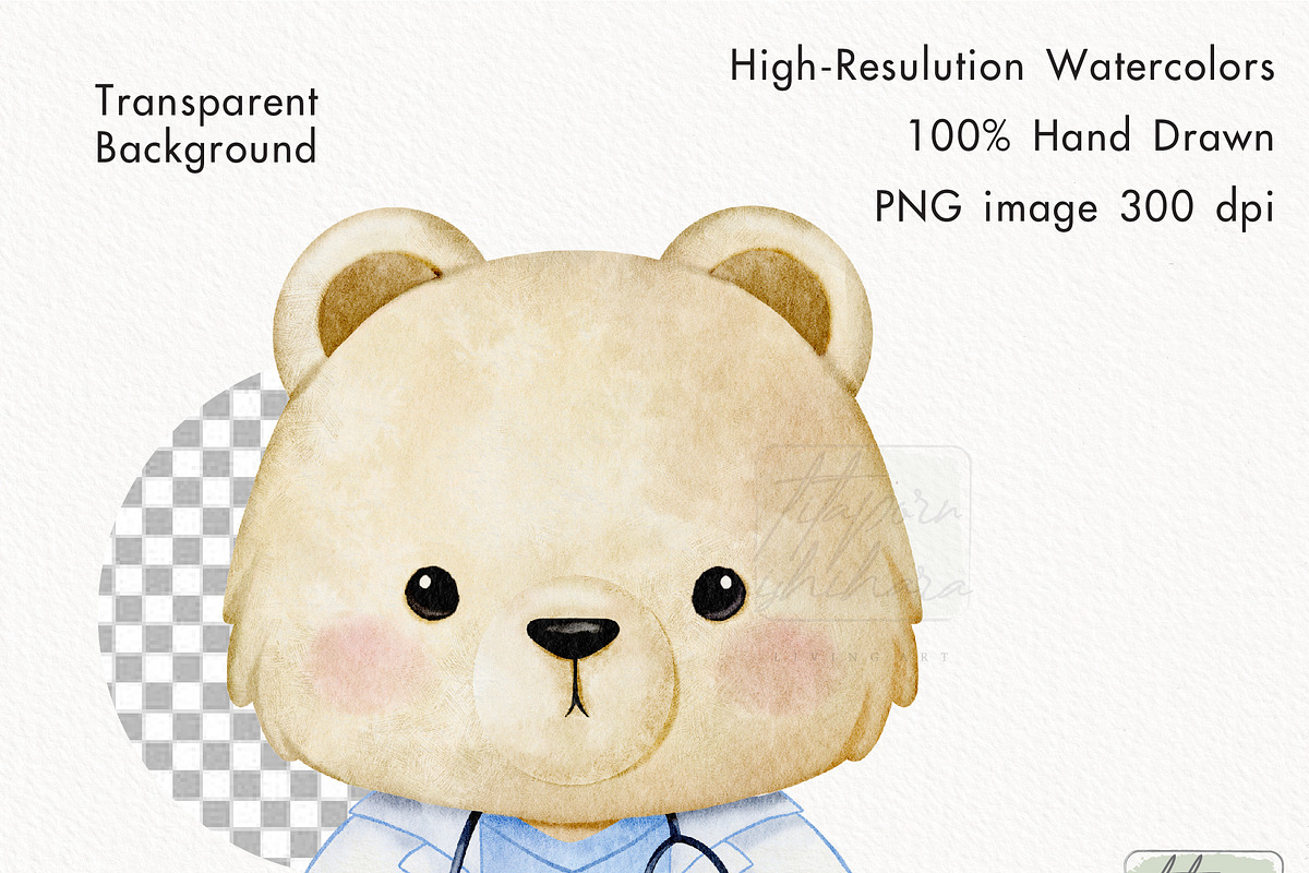 Nurse and Doctor Bear Medical, a Healthcare Illustration by TitaLivingArt (Photo 7 of 9)
