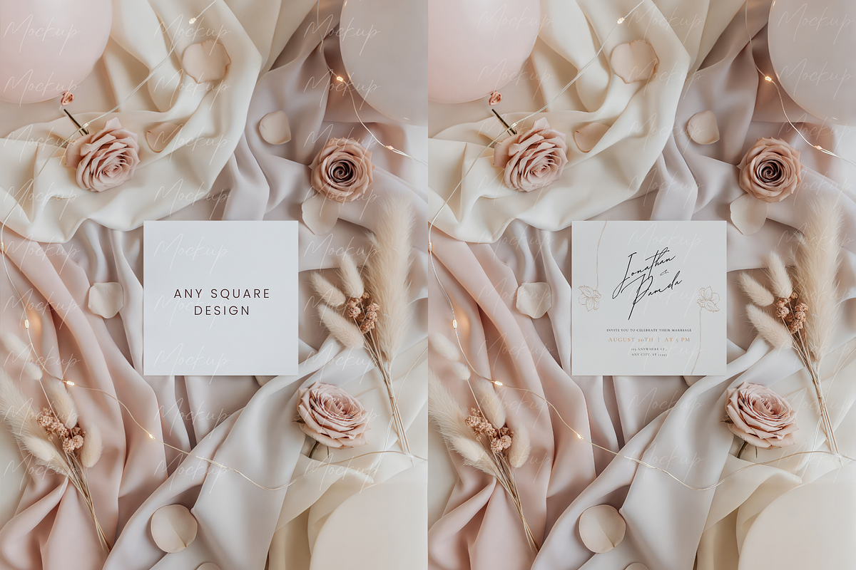 Valentines Square Card Pastel, a Product Mockup by TatiMockup (Photo 2 of 3)