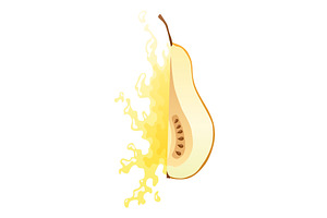 Yellow pear food cut half, piece, a Food Illustration by the8monkey