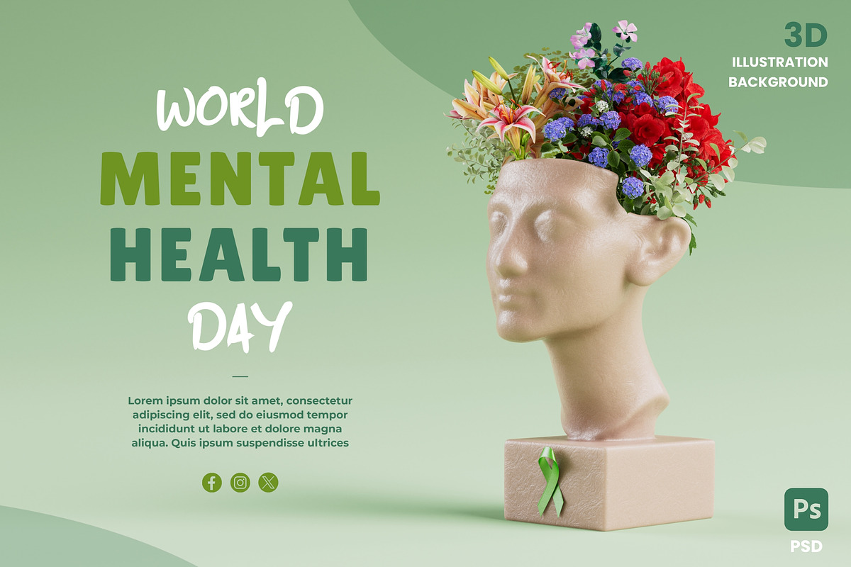 World Mental Health Day Banner, a Marketing Template by TandemStock (Photo 1 of 3)