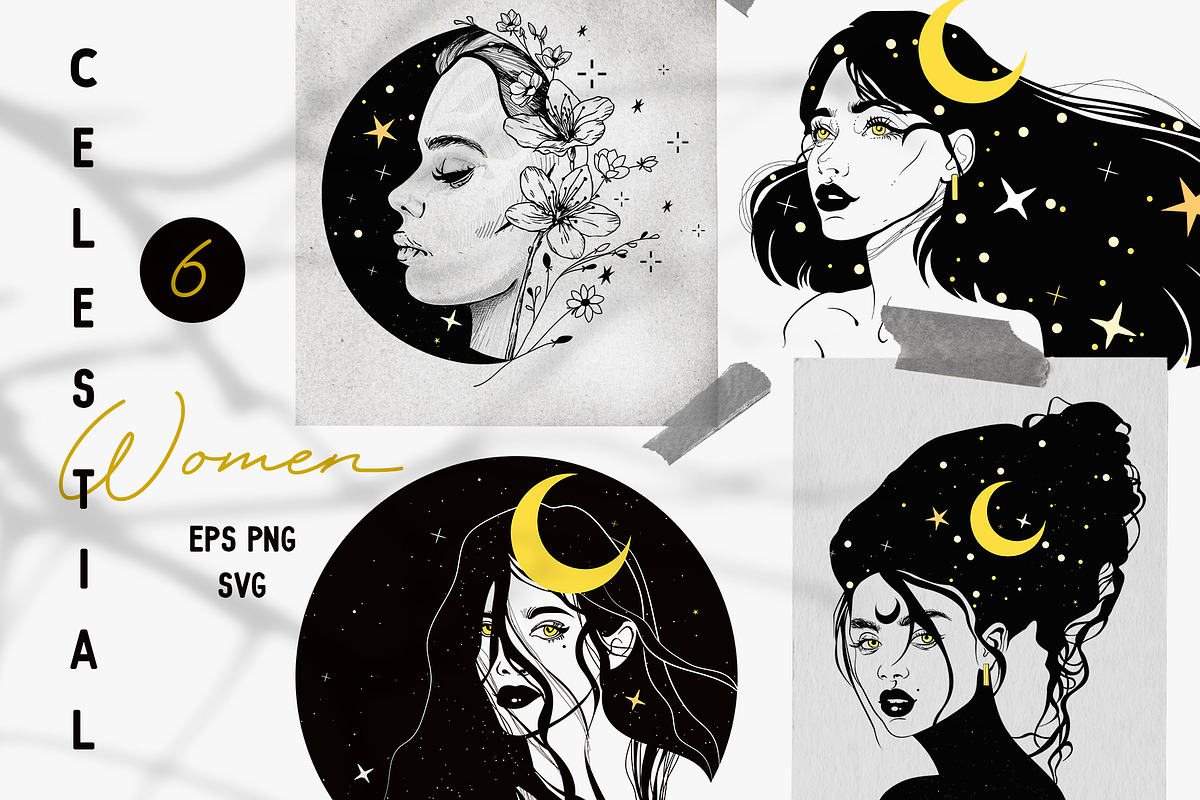 Celestial Women - Illustrations, an Illustration by Pretty Meerkat (Photo 1 of 9)