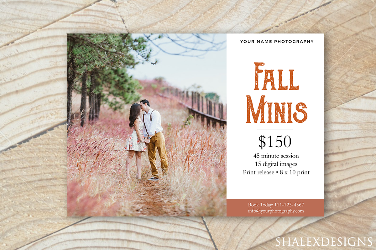 Fall Mini Sessions Template, a Flyer Template by ShalexDesigns