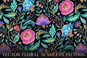 Vector Floral Seamless Pattern