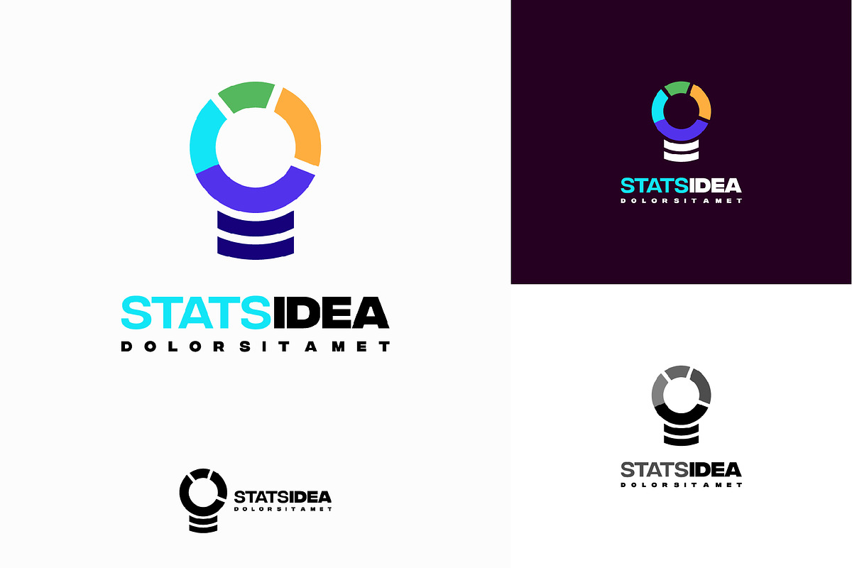 Set of Idea Stats Logo designs, a Branding & Logo Template by Lucky Creative (Photo 4 of 5)