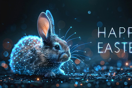 Futuristic digital age Easter card