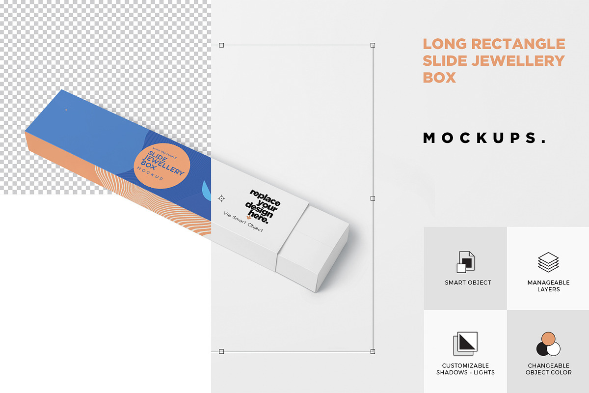 Long Rectangle Slide Box Mockups, a Packaging Mockup by GfxFoundry (Photo 3 of 7)
